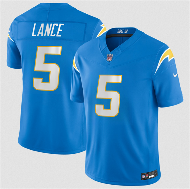 Men's Blue Los Angeles Chargers #5 Trey Lance 2026 F.U.S.E. Vapor Limited Stitched Football Jersey
